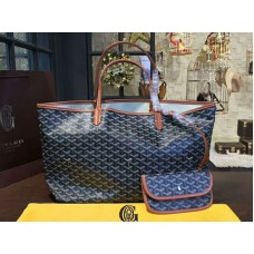 Goyard Goyardine Saint Louis Gm Black With Brown Leather Trim