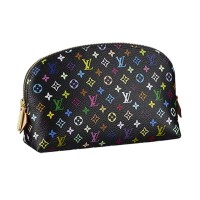 LVuitton Monogram Multicolore Cosmetic Pouch Noir